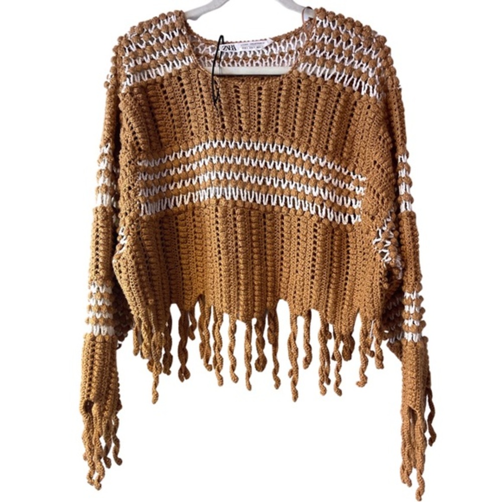 Zara Studio Fringed Two-Tone‎ Sweater Limited Edition - Picture 8 of 10